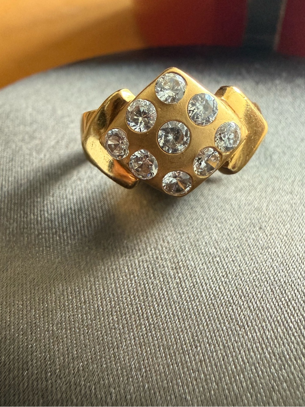 Rare 21k Solid Gold Vintage Dubai Geometric Star Cluster Ring Size 7.75 - 4.20g - Picture 3 of 12